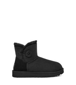 UGG Classic Boots-Mini Bailey Button Ii , Black