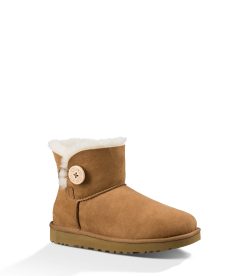 UGG Classic Boots-Mini Bailey Button Ii, Chestnut