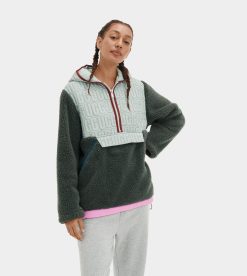 UGG RTW Collection-Iggy Sherpa Half Zip Pullover Deep Night Multi