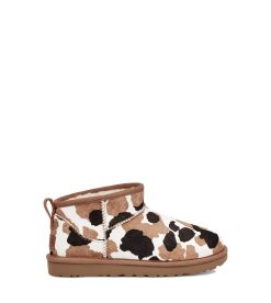 UGG Classic Boots-Classic Ultra Mini Cow Print Chestnut