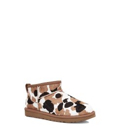 UGG Classic Boots-Classic Ultra Mini Cow Print Chestnut