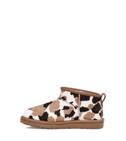 UGG Classic Boots-Classic Ultra Mini Cow Print Chestnut