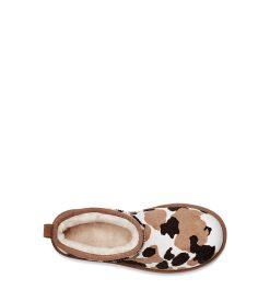 UGG Classic Boots-Classic Ultra Mini Cow Print Chestnut