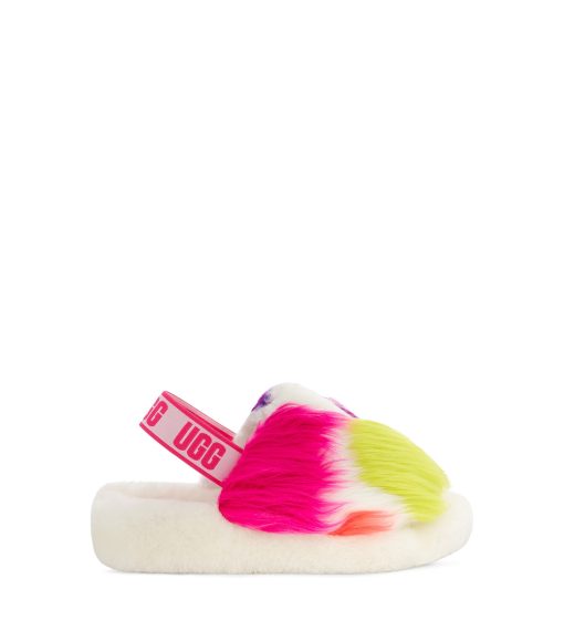 UGG Slippers-Fluff Yeah Party Spots White