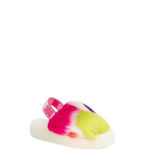 UGG Slippers-Fluff Yeah Party Spots White