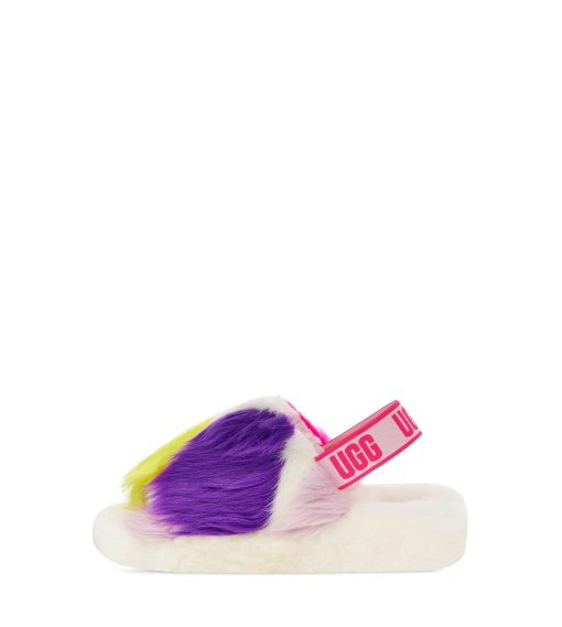 UGG Slippers-Fluff Yeah Party Spots White