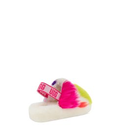 UGG Slippers-Fluff Yeah Party Spots White