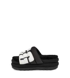 UGG Sandals & Slides-Maxi Slide Logo Black