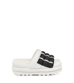 UGG Sandals & Slides-Maxi Slide Logo White