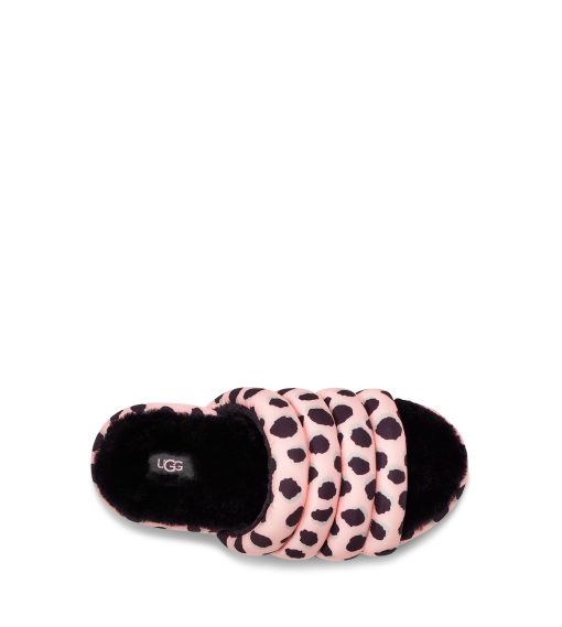 UGG Sandals & Slides-Maxi Slide Cheetah Print Pink Scallop