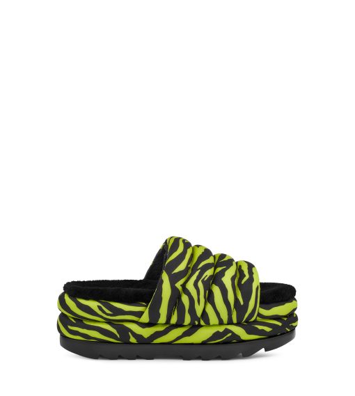 UGG Sandals & Slides-Maxi Slide Tiger Print Key Lime