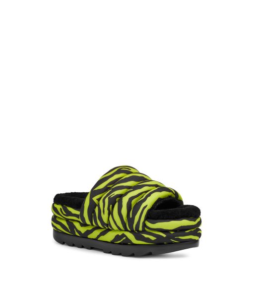 UGG Sandals & Slides-Maxi Slide Tiger Print Key Lime