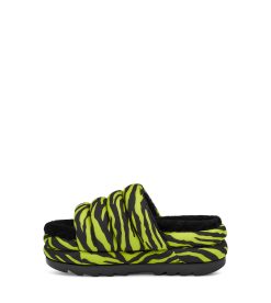 UGG Sandals & Slides-Maxi Slide Tiger Print Key Lime