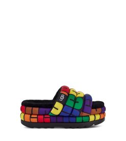 UGG Sandals & Slides-Maxi Slide Pride Rainbow Logo