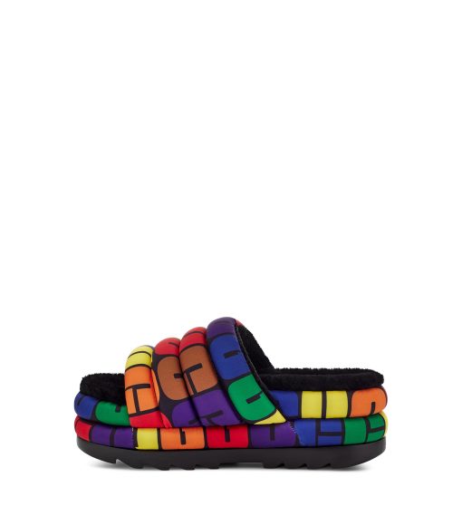 UGG Sandals & Slides-Maxi Slide Pride Rainbow Logo