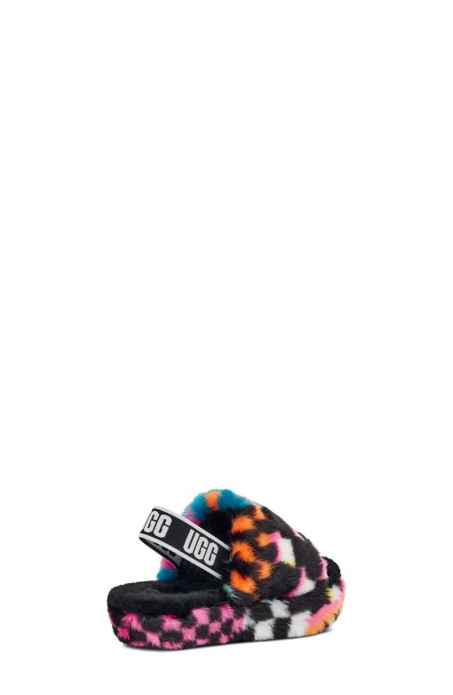 UGG Slippers-Fluff Yeah Checks, Black Multi