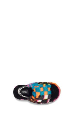 UGG Slippers-Fluff Yeah Checks, Black Multi