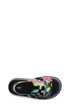 UGG Slippers-Disco Checks Slide, Black Multi