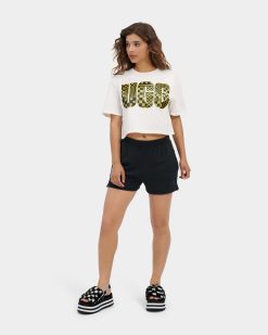 UGG RTW Collection-Thahlia Cropped Logo Tee, Nimbus