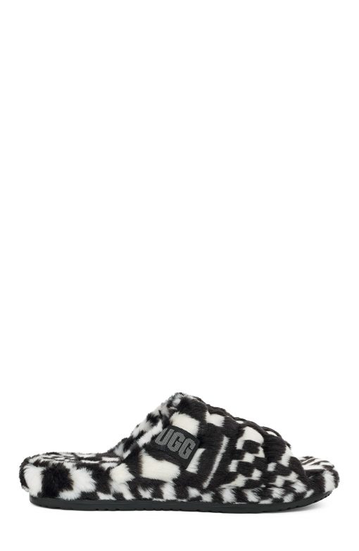 UGG Slippers-Fluff You Checks, Black