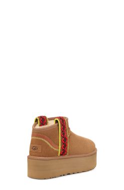 UGG Classic Boots-Classic Ultra Mini Braid Pla Chestnut