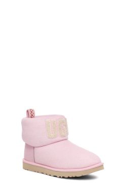 UGG Classic Boots-Classic Mini Fur Jersey Cozy, Pnkm